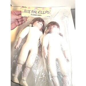 NOS LOT OF 2  Just For Keeps Classic Doll Brown Hair White Ivory Lace Socks 14"